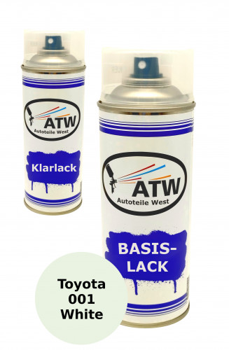 Autolack für Toyota 001 White +400ml Klarlack Set